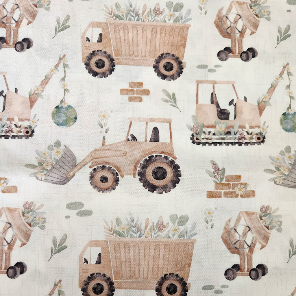 Pram Liner CUSTOM MADE *beige busy builders* Baby Moo Maa