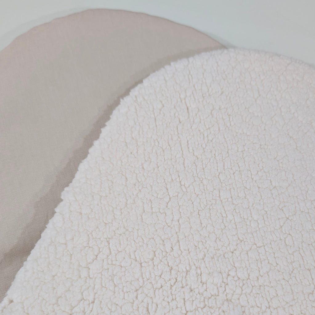 * UPPABABY PRAM BASSINET LINER, FITS ALL UPPABABY BASSINETS. neutral linen / sherpa fleece
