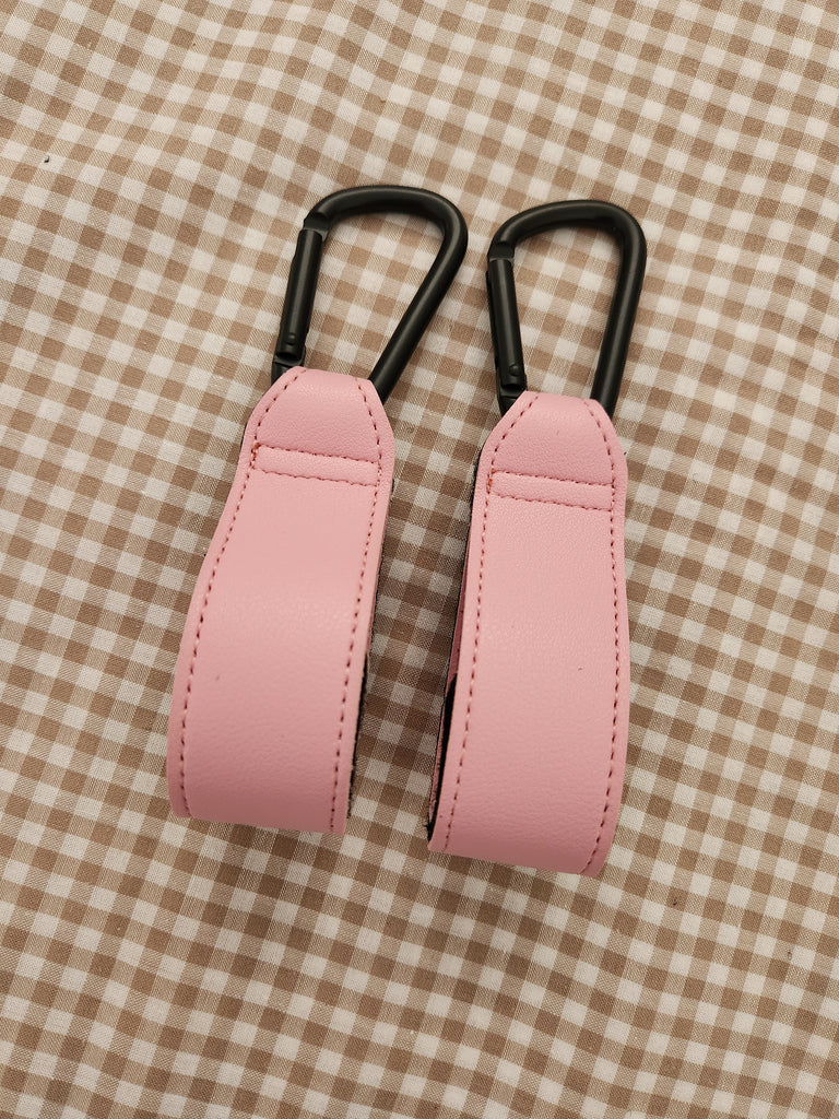 Pram Hook Eco Leather 1 Pair PINK