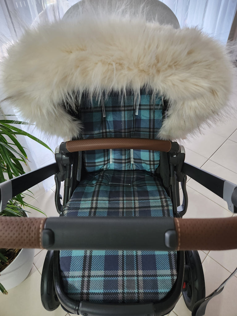 uppababy vista plaid SOFTIES Uppababy Vista 2 Pram Liner Main Seat BLUE PLAID / NEUTRAL LIN