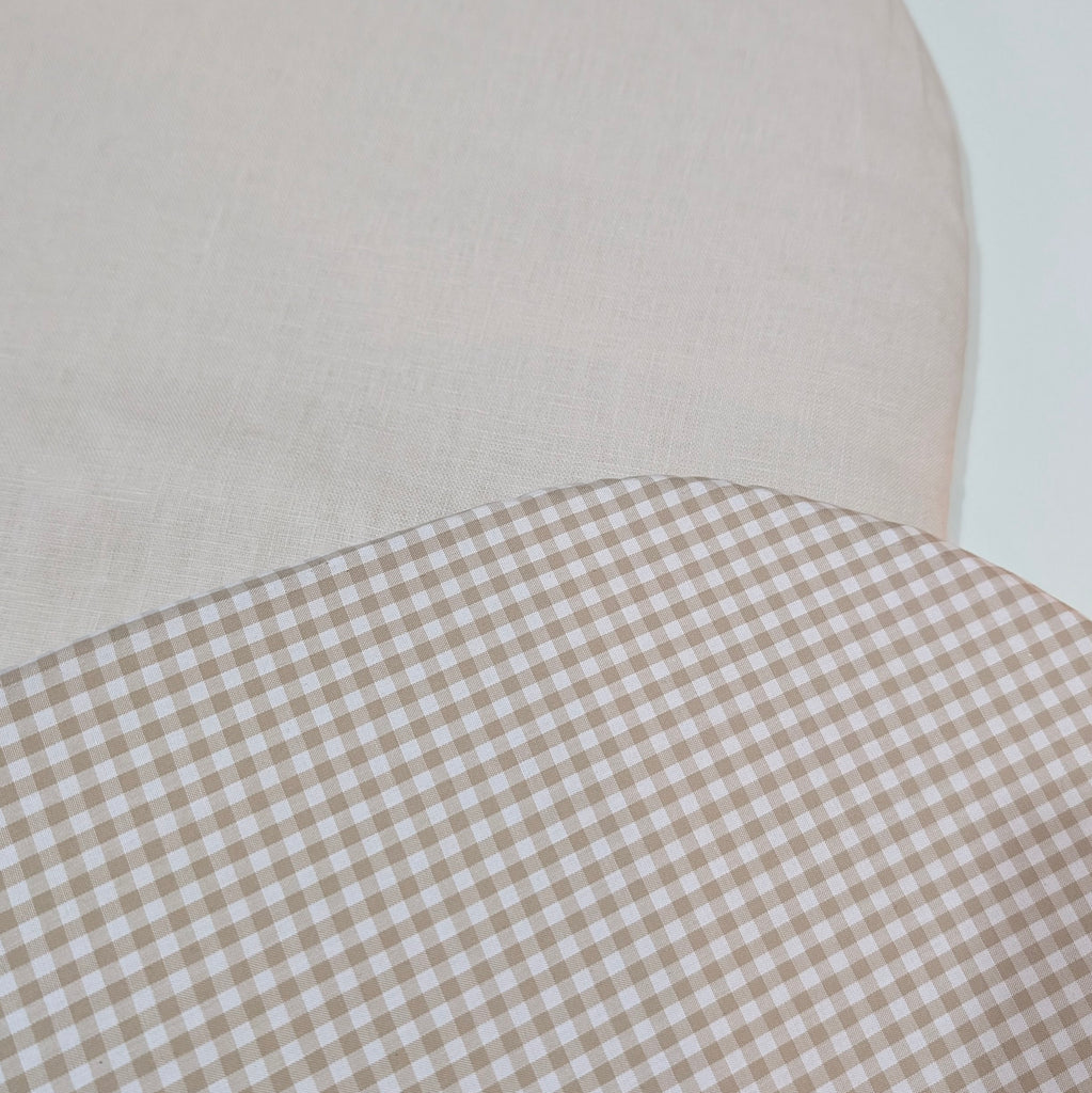 UPPABABY PRAM BASSINET LINER, FITS ALL UPPABABY BASSINETS. neutral linen / gingham