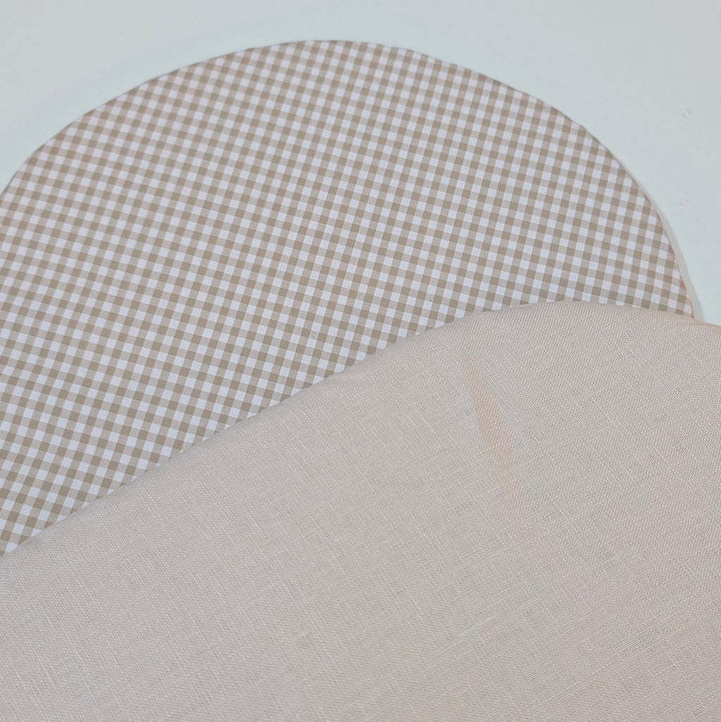 UPPABABY PRAM BASSINET LINER, FITS ALL UPPABABY BASSINETS. neutral linen / gingham