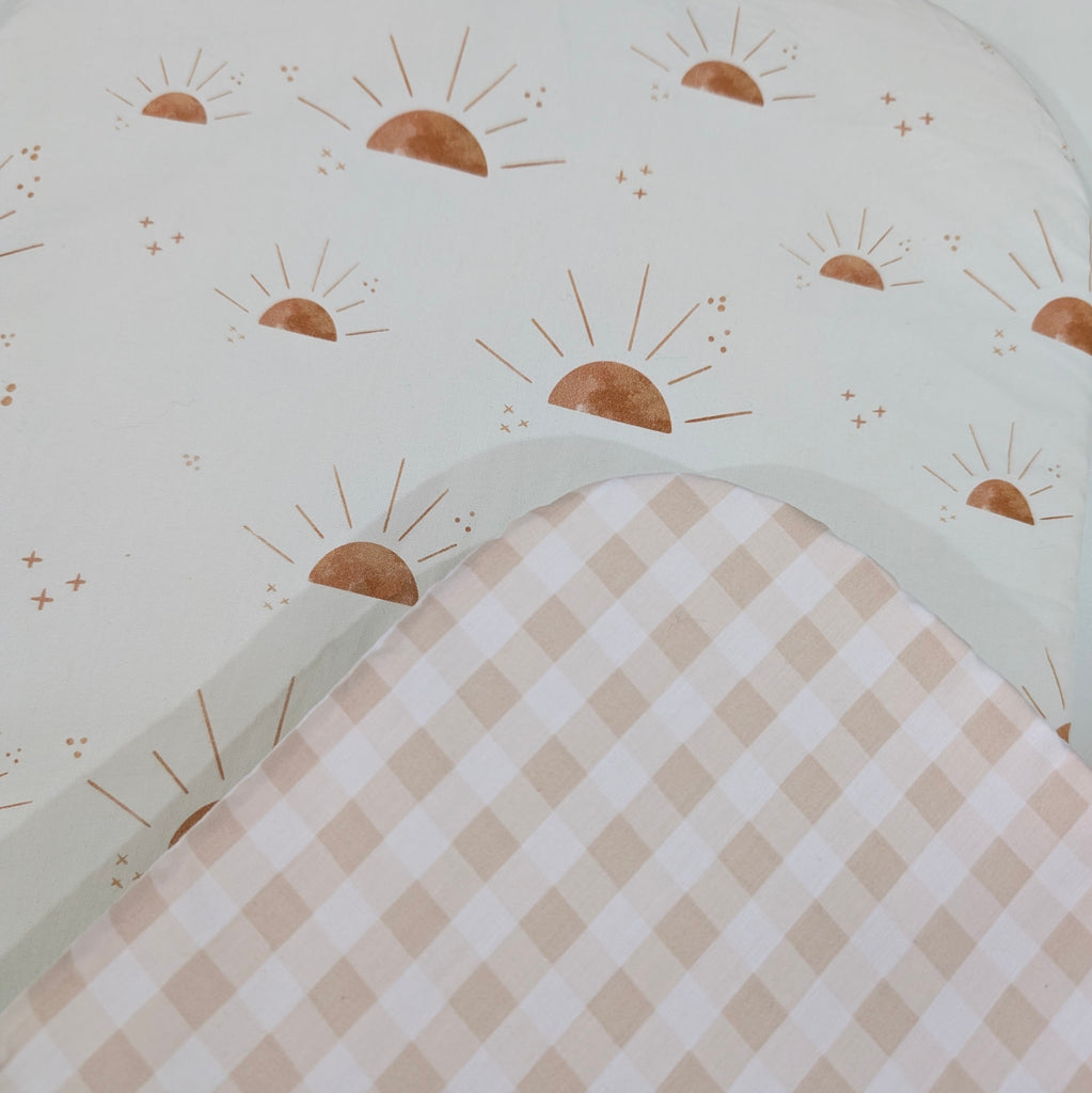 BUGABOO DONKEY BASSINET LINER ALL DONKEY MODELS. sunshine / soft beige cream gingham