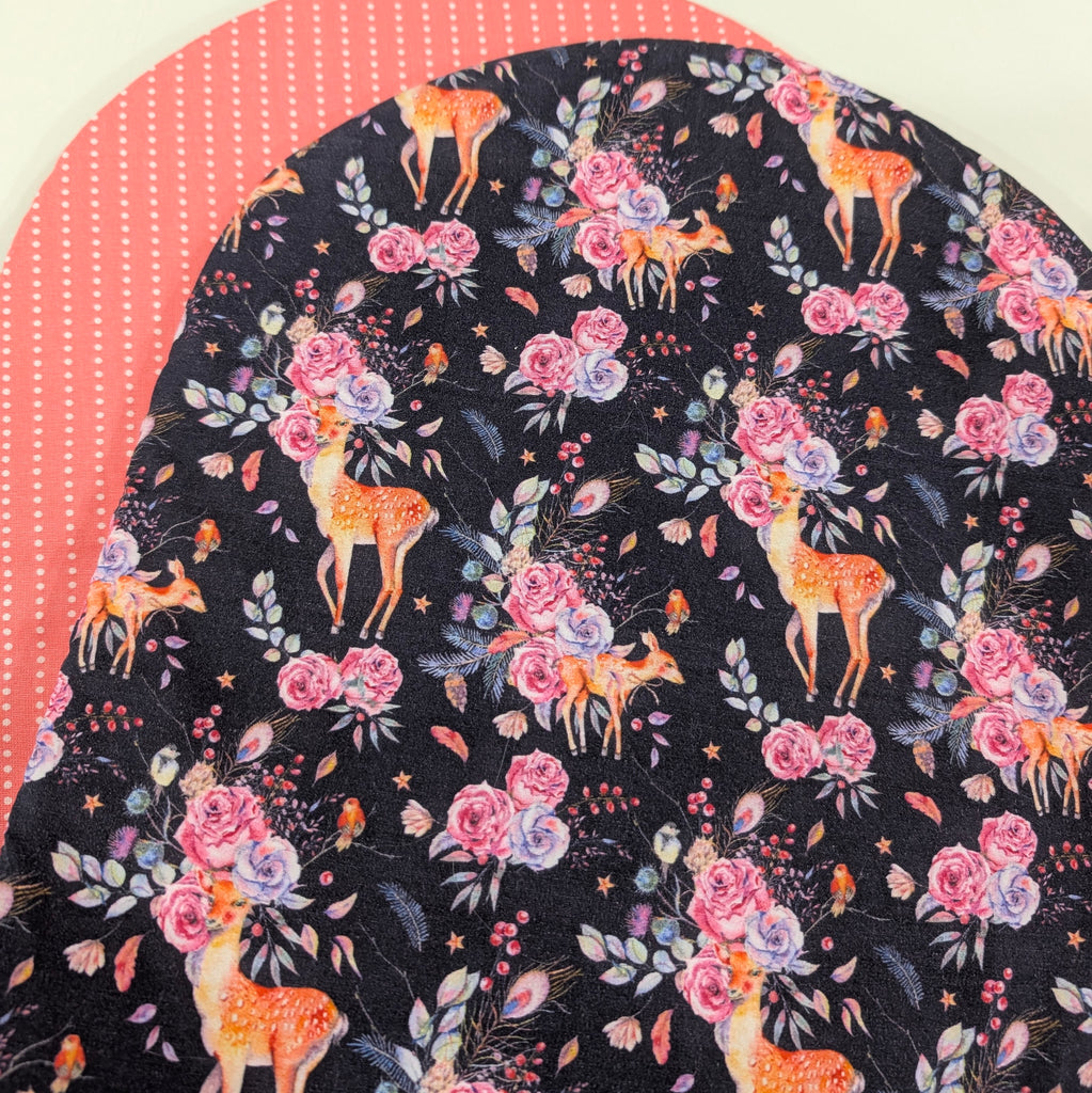 UPPABABY PRAM BASSINET LINER, FITS ALL UPPABABY BASSINETS. floral deer / apricot