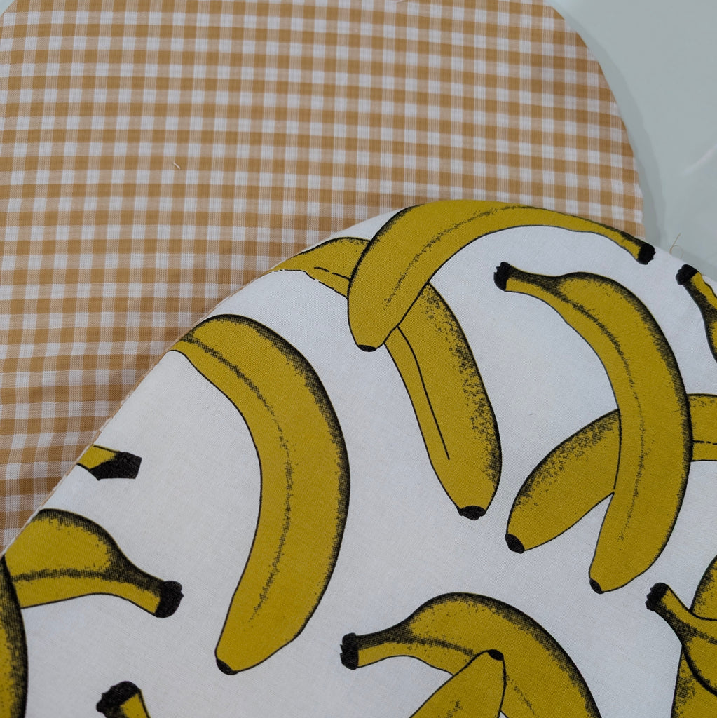 UPPABABY PRAM BASSINET LINER, FITS ALL UPPABABY BASSINETS. banana / gingham