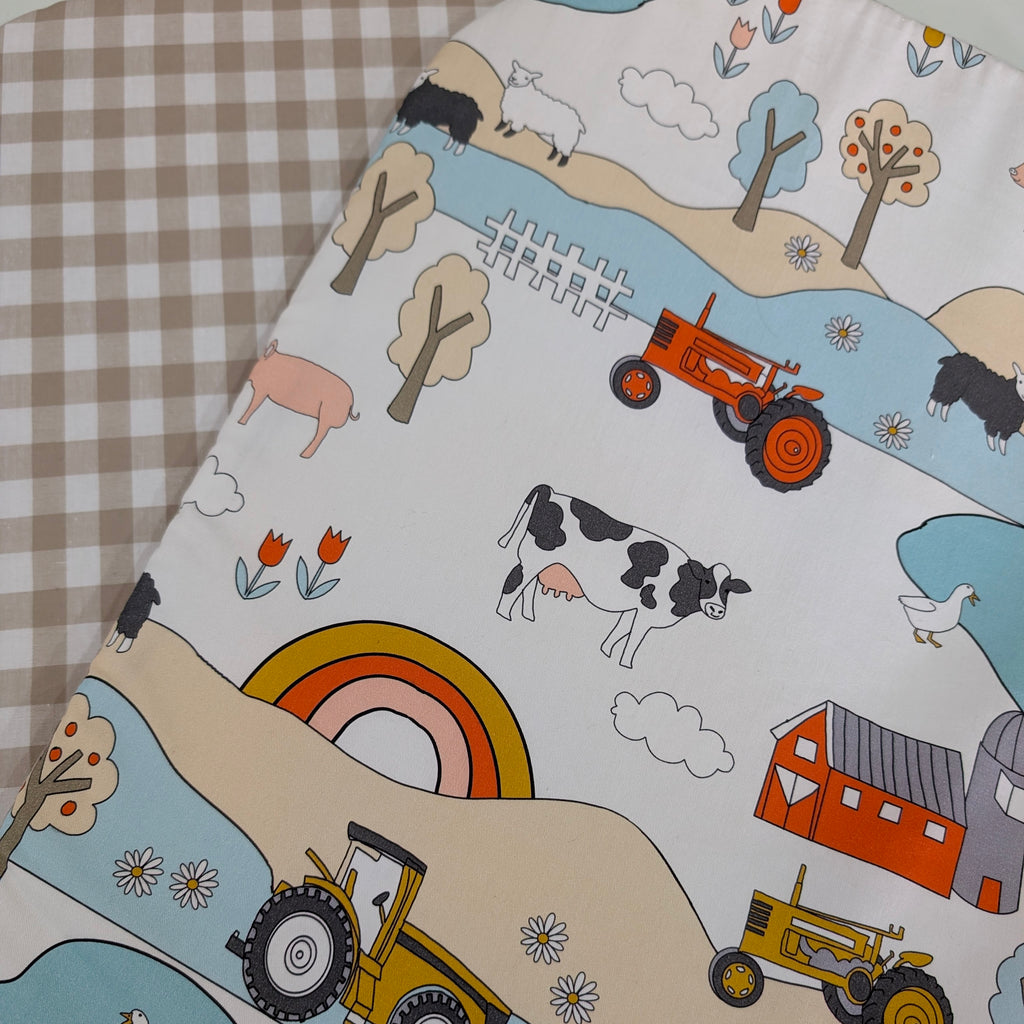 DELUXE UPPABABY VISTA 3, 2 & 1 AND CRUZ 3 & 2 PRAM LINER MAIN SEAT farm / beige gingham