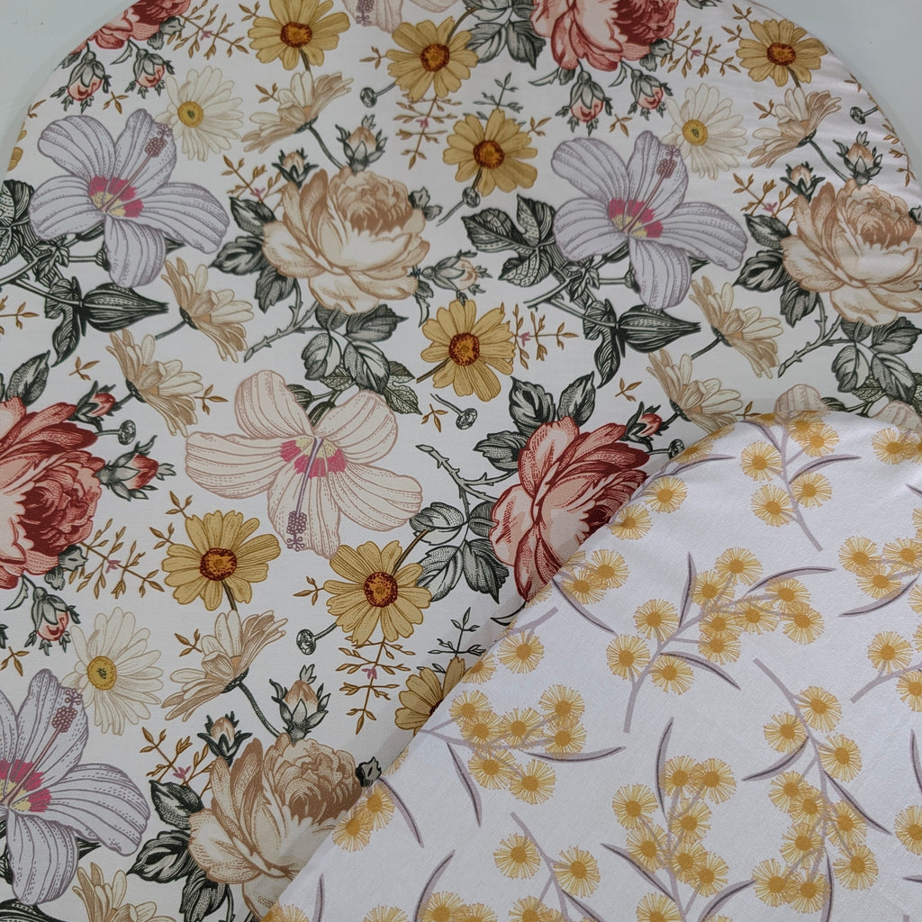 DELUXE UPPABABY VISTA 3, 2 & 1 AND CRUZ 3 & 2 PRAM LINER MAIN SEAT audrey floral / wattle