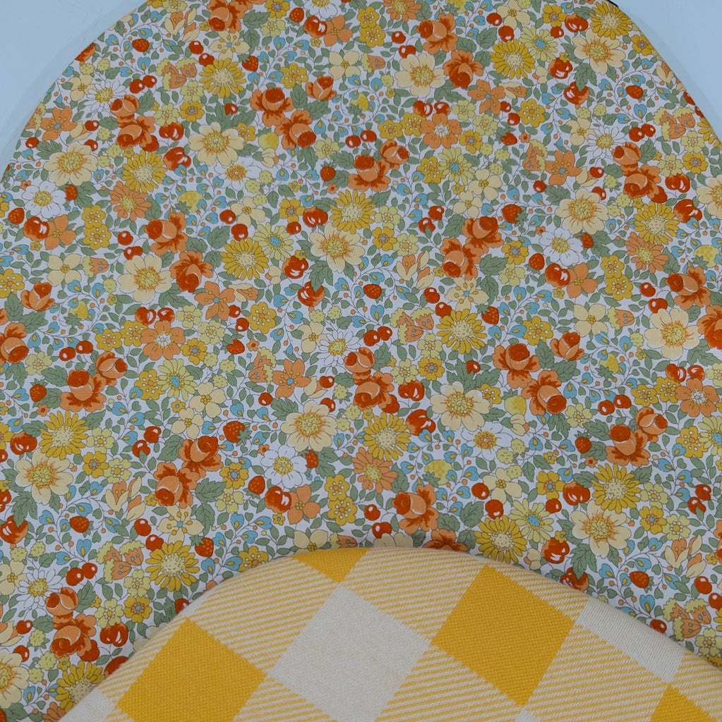 DELUXE BUGABOO BUTTERFLY PRAM LINER yellow ditsy floral / yellow check