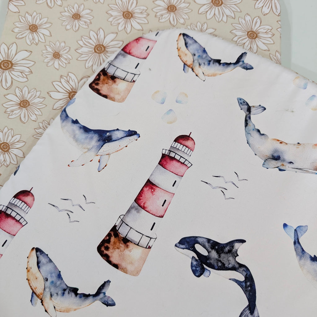 BUGABOO DONKEY BASSINET LINER ALL DONKEY MODELS. sea views / cream daisy sketch