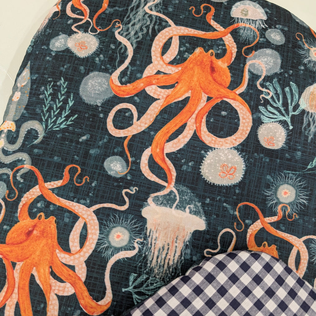 SOFTIES UPPABABY VISTA 3, 2 & 1 AND CRUZ 3 & 2 PRAM LINER MAIN SEAT ink octopus adventure / gingham