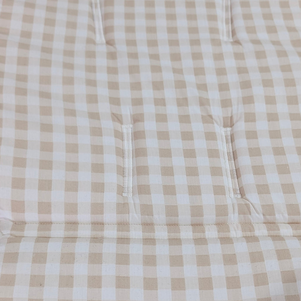 DELUXE UPPABABY VISTA 3, 2 & 1 AND CRUZ 3 & 2 PRAM LINER MAIN SEAT soft beige cream gingham