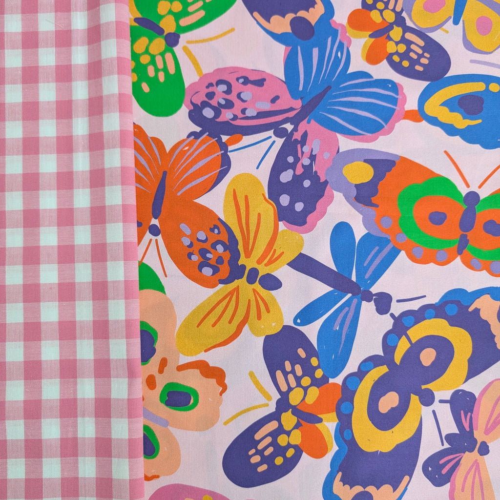 DELUXE UPPABABY VISTA 3, 2 & 1 AND CRUZ 3 & 2 PRAM LINER MAIN SEAT fun butterfly / candy gingham