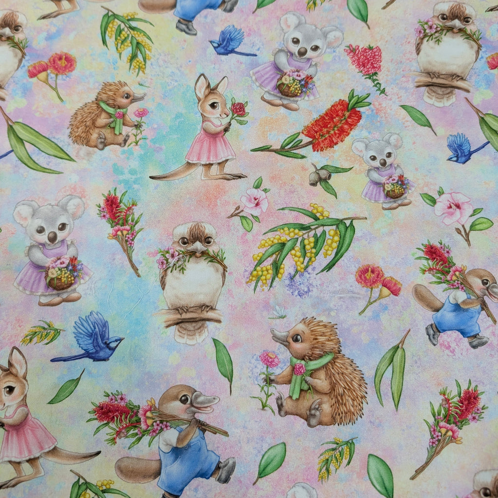 DELUXE UPPABABY VISTA 3, 2 & 1 AND CRUZ 3 & 2 PRAM LINER MAIN SEAT pastel aussie friends