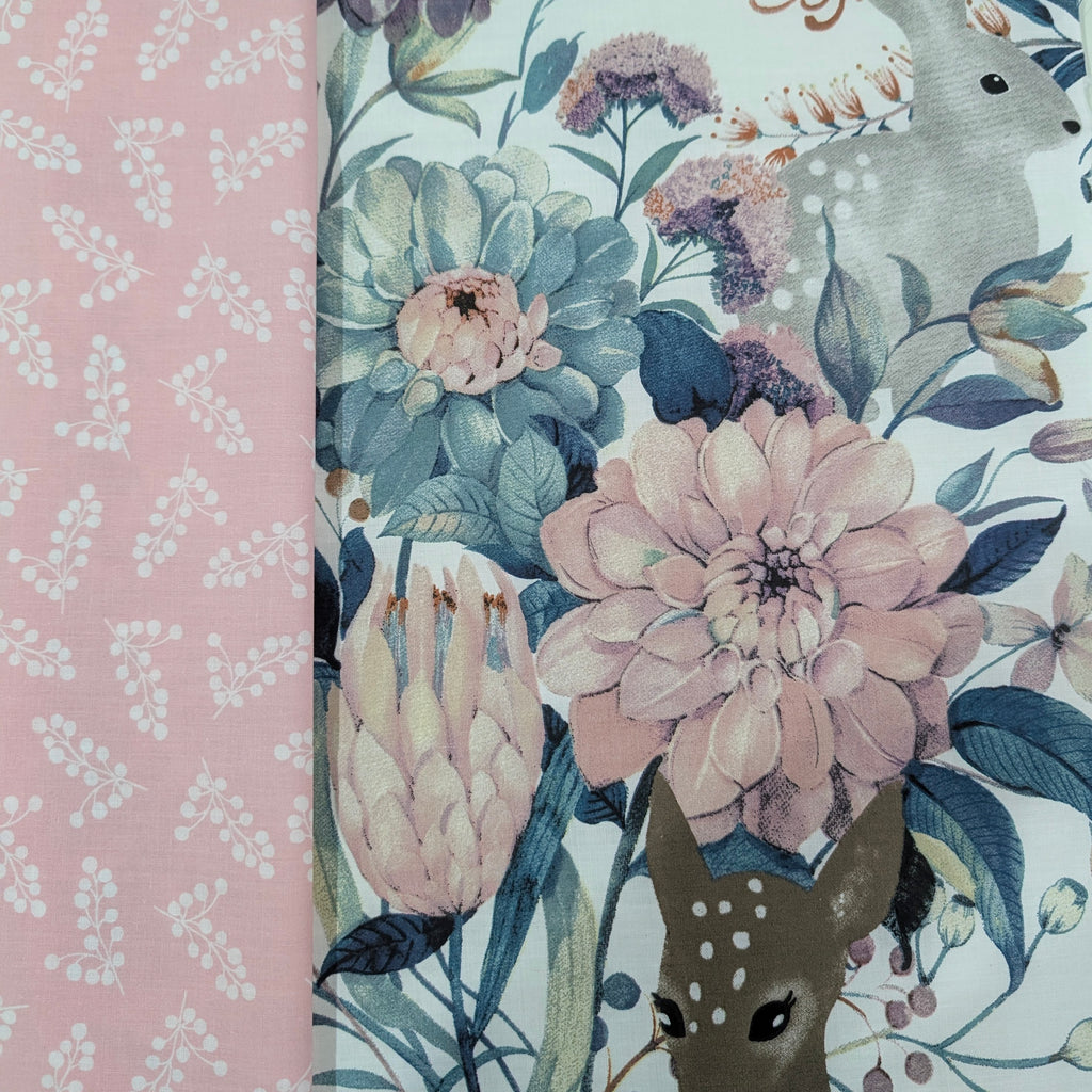 UPPABABY PRAM BASSINET LINER, FITS ALL UPPABABY BASSINETS. enchanted woodlands / pink floral