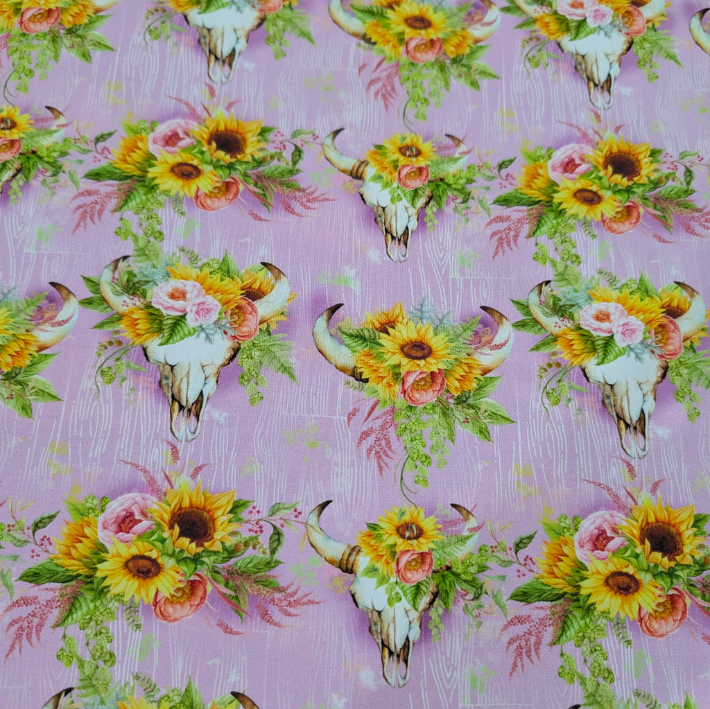 DELUXE UNIVERSAL FIT PRAM LINER lilac boho sunflower longhorn