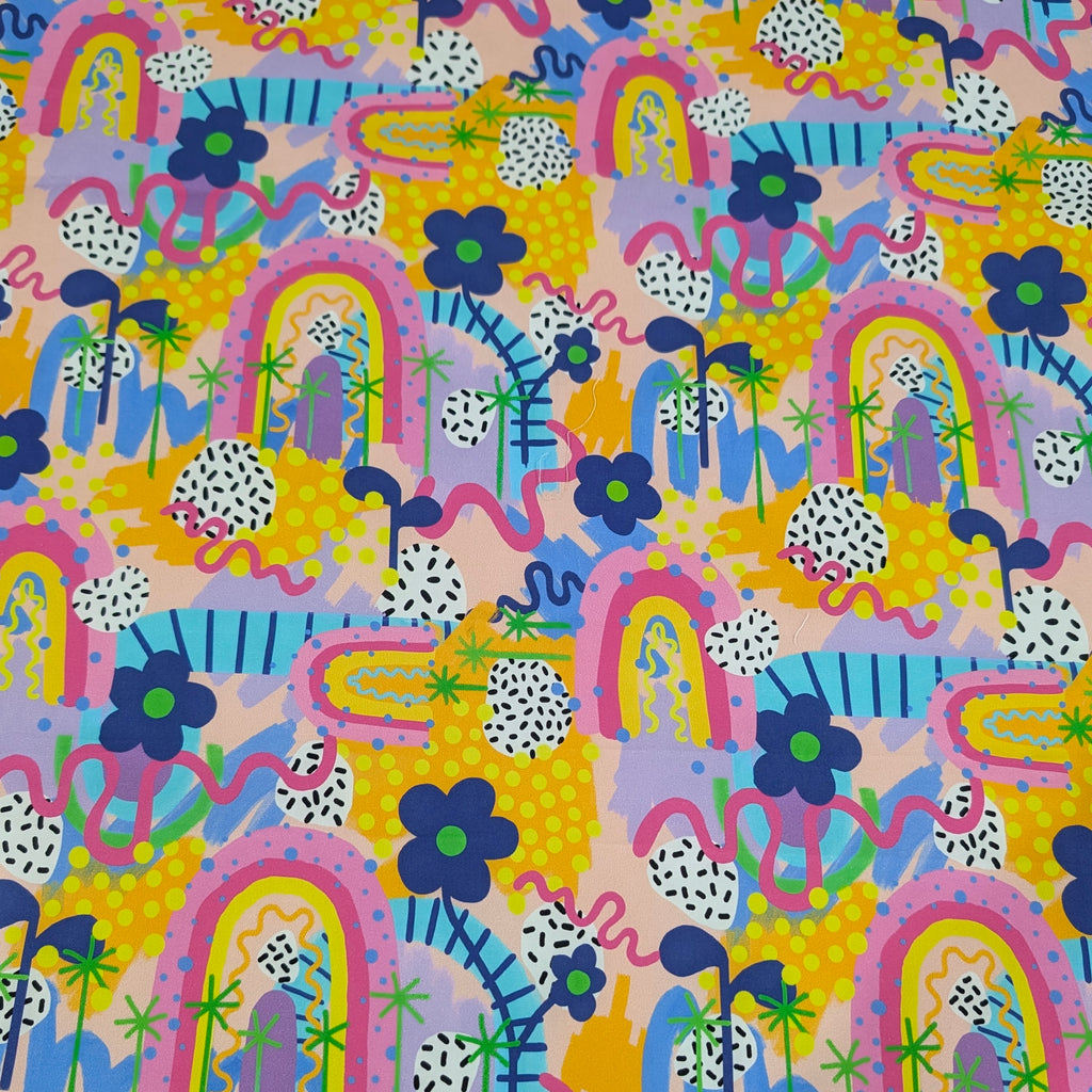 DELUXE UNIVERSAL FIT PRAM LINER bright happy rainbow