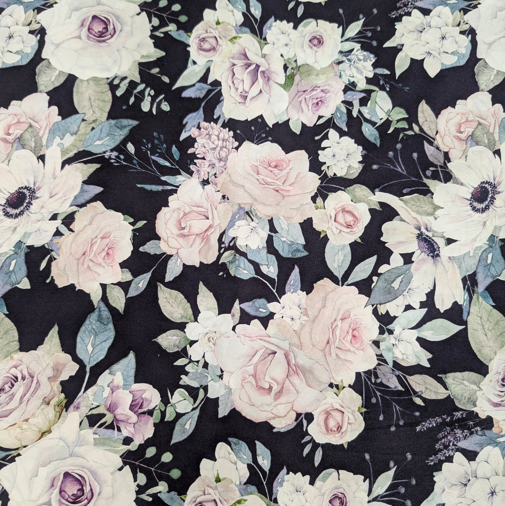 DELUXE UNIVERSAL FIT PRAM LINER navy soft floral