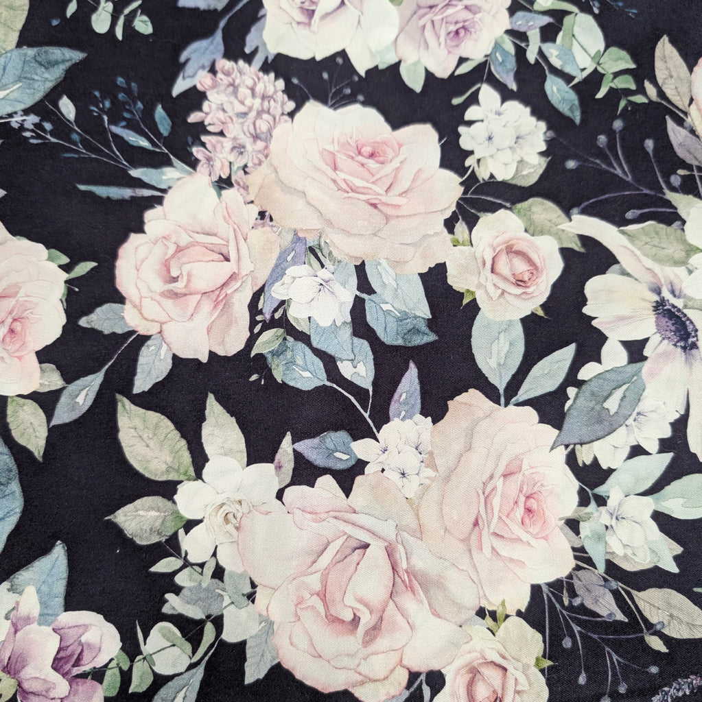 DELUXE UNIVERSAL FIT PRAM LINER navy soft floral