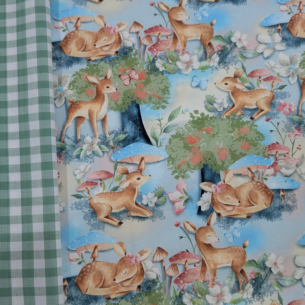 SOFTIES BUGABOO BUTTERFLY PRAM LINER happy forest / green gingham