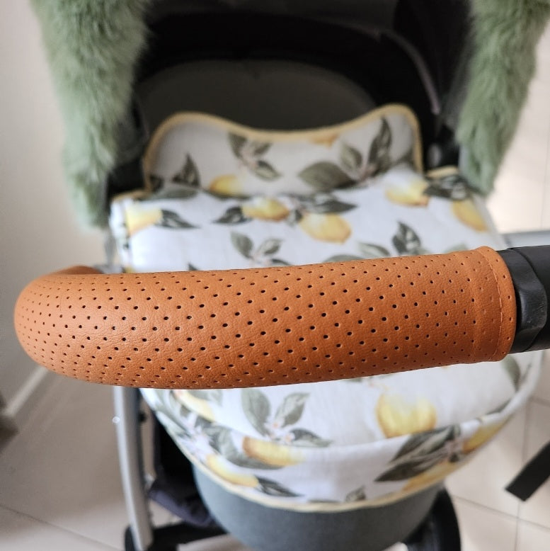 Bugaboo Bee Handle Bar Cover Set WARM TAN PERFORATED