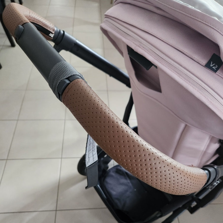 uppababy cruz belly bar HANDLE AND BELLY BAR COVER SET UPPABABY VISTA 3, VISTA 2, VISTA & CRUZ 2  mid brown Perforated