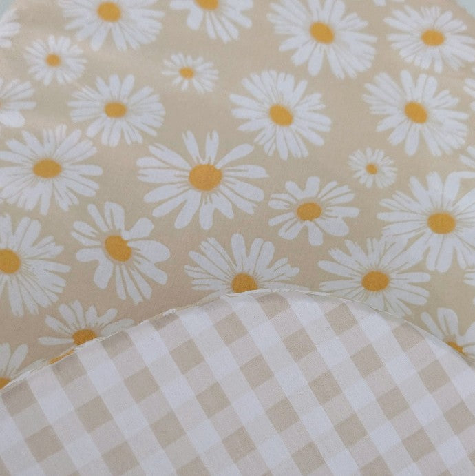 UPPABABY PRAM BASSINET LINER, FITS ALL UPPABABY BASSINETS. neutral daisy / soft beige cream gingham
