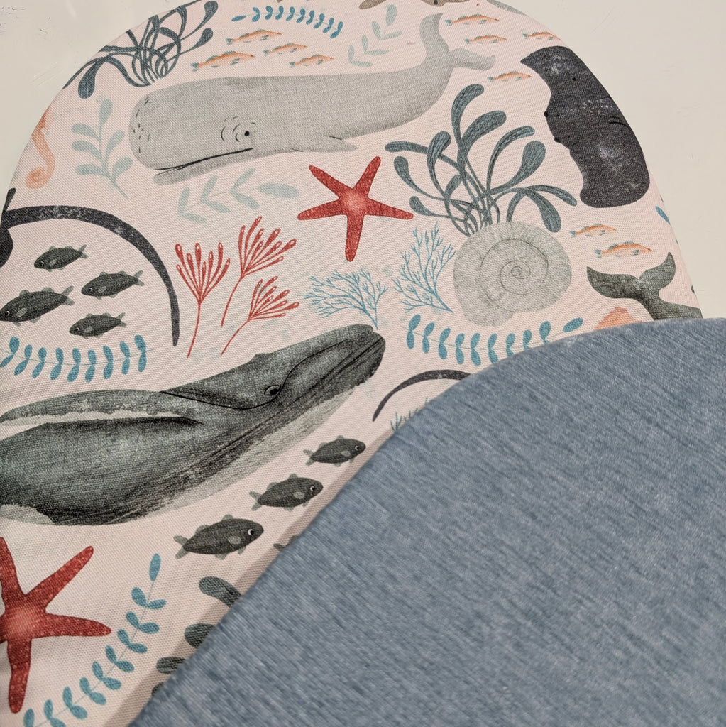 UPPABABY PRAM BASSINET LINER, FITS ALL UPPABABY BASSINETS. under the sea