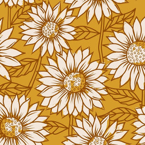 Pram Liner CUSTOM MADE *golden sunflowers*