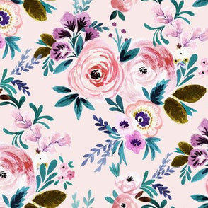 Pram Liner CUSTOM MADE *victorian floral blush*